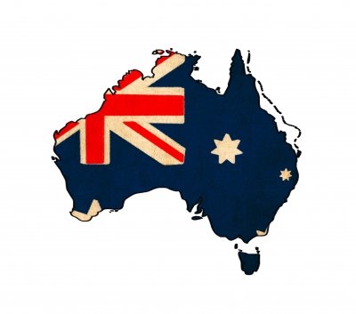 Australia Map On Australia Flag
